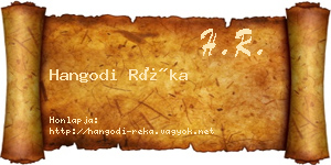 Hangodi Réka névjegykártya